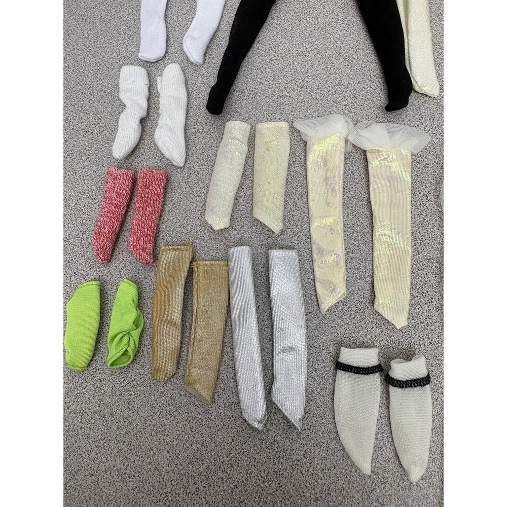 Vintage Barbie Lot Tights, Sheer & Opaque, Socks, Leg Warmers, Fingerless Gloves - Picture 5 of 11